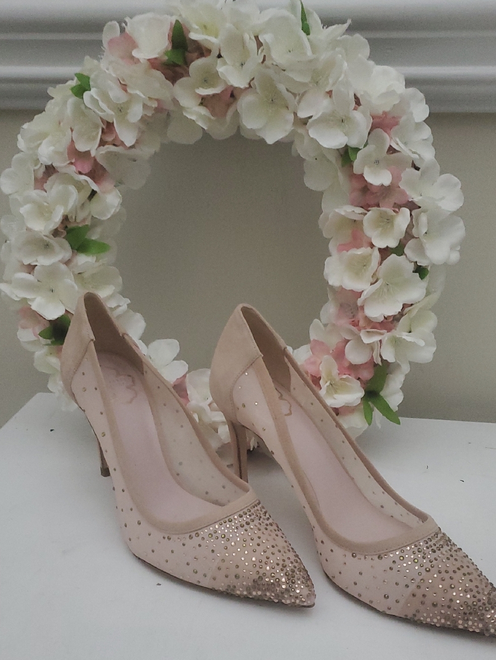 Wedding  Prom Party Shoes!!   Blush Pink Crystal Pointed-Toe Stiletto Pumps